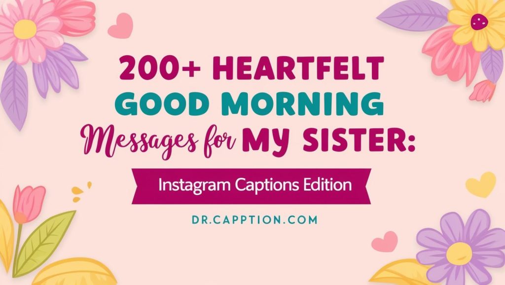 200+ Heartfelt Good Morning Messages for My Sister Instagram
